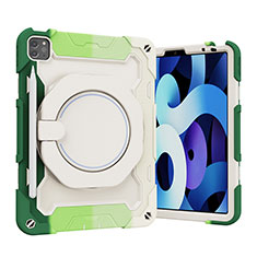 Silikon Hülle Handyhülle und Kunststoff Schutzhülle Hartschalen Tasche mit Ständer L13 für Apple iPad Pro 11 (2020) Grün