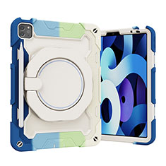 Silikon Hülle Handyhülle und Kunststoff Schutzhülle Hartschalen Tasche mit Ständer L13 für Apple iPad Pro 11 (2020) Hellblau