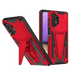 Silikon Hülle Handyhülle und Kunststoff Schutzhülle Hartschalen Tasche mit Ständer MQ1 für Samsung Galaxy A32 5G Rot