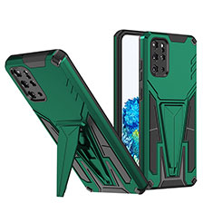Silikon Hülle Handyhülle und Kunststoff Schutzhülle Hartschalen Tasche mit Ständer MQ1 für Samsung Galaxy S20 Plus 5G Grün