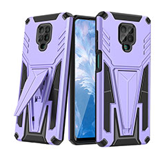 Silikon Hülle Handyhülle und Kunststoff Schutzhülle Hartschalen Tasche mit Ständer MQ1 für Xiaomi Poco M2 Pro Violett
