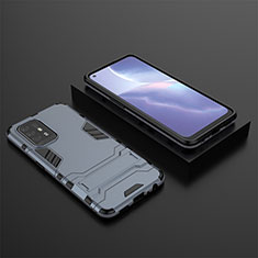 Silikon Hülle Handyhülle und Kunststoff Schutzhülle Hartschalen Tasche mit Ständer T02 für Oppo A94 5G Blau