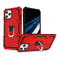 Silikon Hülle Handyhülle und Kunststoff Schutzhülle Hartschalen Tasche mit Ständer YF1 für Apple iPhone 13 Pro Rot