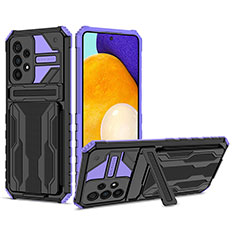 Silikon Hülle Handyhülle und Kunststoff Schutzhülle Hartschalen Tasche mit Ständer YF1 für Samsung Galaxy A53 5G Violett