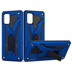 Silikon Hülle Handyhülle und Kunststoff Schutzhülle Hartschalen Tasche mit Ständer YF2 für Samsung Galaxy A71 4G A715 Blau
