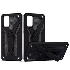 Silikon Hülle Handyhülle und Kunststoff Schutzhülle Hartschalen Tasche mit Ständer YF2 für Samsung Galaxy S20 Plus Schwarz