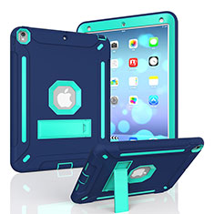 Silikon Hülle Handyhülle und Kunststoff Schutzhülle Hartschalen Tasche mit Ständer YJ1 für Apple iPad Air 3 Blau
