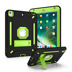 Silikon Hülle Handyhülle und Kunststoff Schutzhülle Hartschalen Tasche mit Ständer YJ1 für Apple iPad Mini 4 Grün