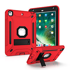 Silikon Hülle Handyhülle und Kunststoff Schutzhülle Hartschalen Tasche mit Ständer YJ1 für Apple iPad Mini 4 Rot