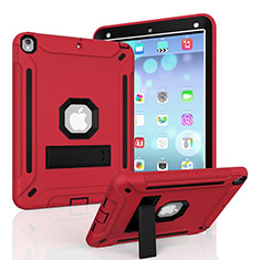 Silikon Hülle Handyhülle und Kunststoff Schutzhülle Hartschalen Tasche mit Ständer YJ2 für Apple iPad Air 3 Rot