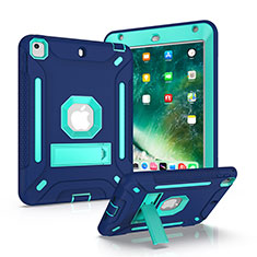 Silikon Hülle Handyhülle und Kunststoff Schutzhülle Hartschalen Tasche mit Ständer YJ2 für Apple iPad Mini 5 (2019) Blau