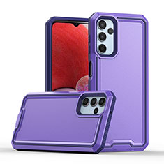 Silikon Hülle Handyhülle und Kunststoff Schutzhülle Hartschalen Tasche QW1 für Samsung Galaxy A14 5G Violett