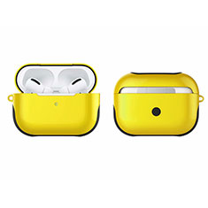 Silikon Hülle Handyhülle und Kunststoff Schutzhülle Hartschalen Tasche U01 für Apple AirPods Pro Gelb