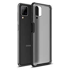 Silikon Hülle Handyhülle und Kunststoff Schutzhülle Hartschalen Tasche U01 für Samsung Galaxy A12 Schwarz
