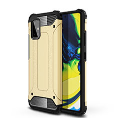 Silikon Hülle Handyhülle und Kunststoff Schutzhülle Hartschalen Tasche U01 für Samsung Galaxy A71 4G A715 Gold