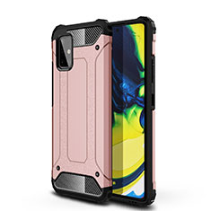 Silikon Hülle Handyhülle und Kunststoff Schutzhülle Hartschalen Tasche U01 für Samsung Galaxy A71 4G A715 Rosegold