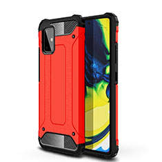 Silikon Hülle Handyhülle und Kunststoff Schutzhülle Hartschalen Tasche U01 für Samsung Galaxy A71 4G A715 Rot