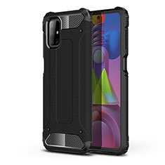Silikon Hülle Handyhülle und Kunststoff Schutzhülle Hartschalen Tasche U01 für Samsung Galaxy M51 Schwarz