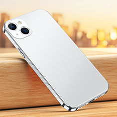 Silikon Hülle Handyhülle und Kunststoff Schutzhülle Hartschalen Tasche U02 für Apple iPhone 14 Silber
