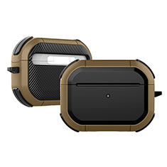 Silikon Hülle Handyhülle und Kunststoff Schutzhülle Hartschalen Tasche U03 für Apple AirPods Pro Braun