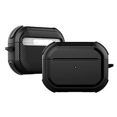 Silikon Hülle Handyhülle und Kunststoff Schutzhülle Hartschalen Tasche U03 für Apple AirPods Pro Schwarz