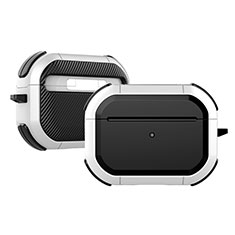Silikon Hülle Handyhülle und Kunststoff Schutzhülle Hartschalen Tasche U03 für Apple AirPods Pro Silber