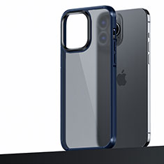 Silikon Hülle Handyhülle und Kunststoff Schutzhülle Hartschalen Tasche U04 für Apple iPhone 13 Pro Max Blau