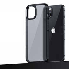 Silikon Hülle Handyhülle und Kunststoff Schutzhülle Hartschalen Tasche U04 für Apple iPhone 13 Schwarz