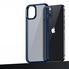 Silikon Hülle Handyhülle und Kunststoff Schutzhülle Hartschalen Tasche U04 für Apple iPhone 14 Blau
