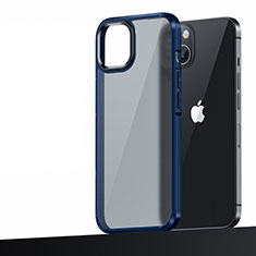 Silikon Hülle Handyhülle und Kunststoff Schutzhülle Hartschalen Tasche U04 für Apple iPhone 15 Plus Blau