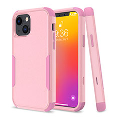 Silikon Hülle Handyhülle und Kunststoff Schutzhülle Hartschalen Tasche Vorder und Rückseite 360 Grad Ganzkörper für Apple iPhone 13 Pink