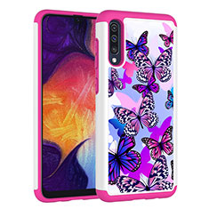 Silikon Hülle Handyhülle und Kunststoff Schutzhülle Hartschalen Tasche Vorder und Rückseite 360 Grad Ganzkörper JX1 für Samsung Galaxy A50S Pink
