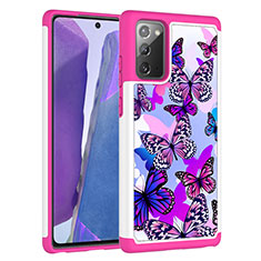 Silikon Hülle Handyhülle und Kunststoff Schutzhülle Hartschalen Tasche Vorder und Rückseite 360 Grad Ganzkörper JX1 für Samsung Galaxy Note 20 5G Pink