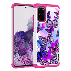 Silikon Hülle Handyhülle und Kunststoff Schutzhülle Hartschalen Tasche Vorder und Rückseite 360 Grad Ganzkörper JX1 für Samsung Galaxy S20 Plus Pink