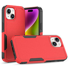 Silikon Hülle Handyhülle und Kunststoff Schutzhülle Hartschalen Tasche Vorder und Rückseite 360 Grad Ganzkörper MQ1 für Apple iPhone 13 Rot