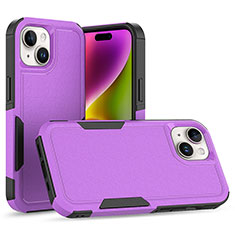 Silikon Hülle Handyhülle und Kunststoff Schutzhülle Hartschalen Tasche Vorder und Rückseite 360 Grad Ganzkörper MQ1 für Apple iPhone 13 Violett
