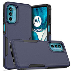 Silikon Hülle Handyhülle und Kunststoff Schutzhülle Hartschalen Tasche Vorder und Rückseite 360 Grad Ganzkörper MQ1 für Motorola MOTO G52 Blau