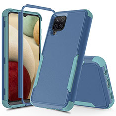 Silikon Hülle Handyhülle und Kunststoff Schutzhülle Hartschalen Tasche Vorder und Rückseite 360 Grad Ganzkörper MQ1 für Samsung Galaxy A12 5G Plusfarbig