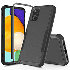 Silikon Hülle Handyhülle und Kunststoff Schutzhülle Hartschalen Tasche Vorder und Rückseite 360 Grad Ganzkörper MQ1 für Samsung Galaxy A52s 5G Schwarz