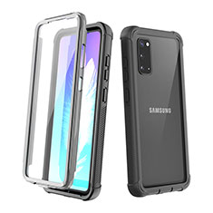 Silikon Hülle Handyhülle und Kunststoff Schutzhülle Hartschalen Tasche Vorder und Rückseite 360 Grad Ganzkörper U01 für Samsung Galaxy S20 5G Schwarz