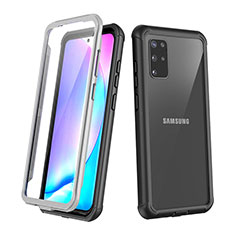 Silikon Hülle Handyhülle und Kunststoff Schutzhülle Hartschalen Tasche Vorder und Rückseite 360 Grad Ganzkörper U01 für Samsung Galaxy S20 Plus 5G Schwarz