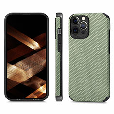 Silikon Hülle Handyhülle und Kunststoff Schutzhülle Hartschalen Tasche Vorder und Rückseite 360 Grad Ganzkörper U04 für Apple iPhone 14 Pro Grün