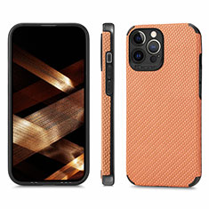 Silikon Hülle Handyhülle und Kunststoff Schutzhülle Hartschalen Tasche Vorder und Rückseite 360 Grad Ganzkörper U04 für Apple iPhone 14 Pro Orange