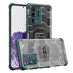 Silikon Hülle Handyhülle und Kunststoff Schutzhülle Hartschalen Tasche Vorder und Rückseite 360 Grad Ganzkörper WL1 für Samsung Galaxy S20 Ultra 5G Grün