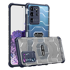 Silikon Hülle Handyhülle und Kunststoff Schutzhülle Hartschalen Tasche Vorder und Rückseite 360 Grad Ganzkörper WL1 für Samsung Galaxy S20 Ultra Blau