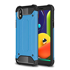 Silikon Hülle Handyhülle und Kunststoff Schutzhülle Hartschalen Tasche WL1 für Samsung Galaxy A01 Core Blau
