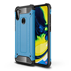 Silikon Hülle Handyhülle und Kunststoff Schutzhülle Hartschalen Tasche WL1 für Samsung Galaxy A11 Blau