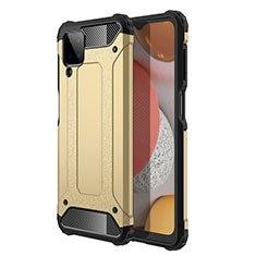 Silikon Hülle Handyhülle und Kunststoff Schutzhülle Hartschalen Tasche WL1 für Samsung Galaxy A12 Gold