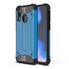 Silikon Hülle Handyhülle und Kunststoff Schutzhülle Hartschalen Tasche WL1 für Samsung Galaxy A40 Blau