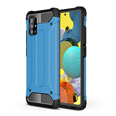 Silikon Hülle Handyhülle und Kunststoff Schutzhülle Hartschalen Tasche WL1 für Samsung Galaxy A51 4G Blau